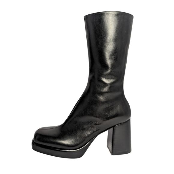 Rag & Bone Black Leather Platform Boots – Size 36.5 - Picture 2 of 8